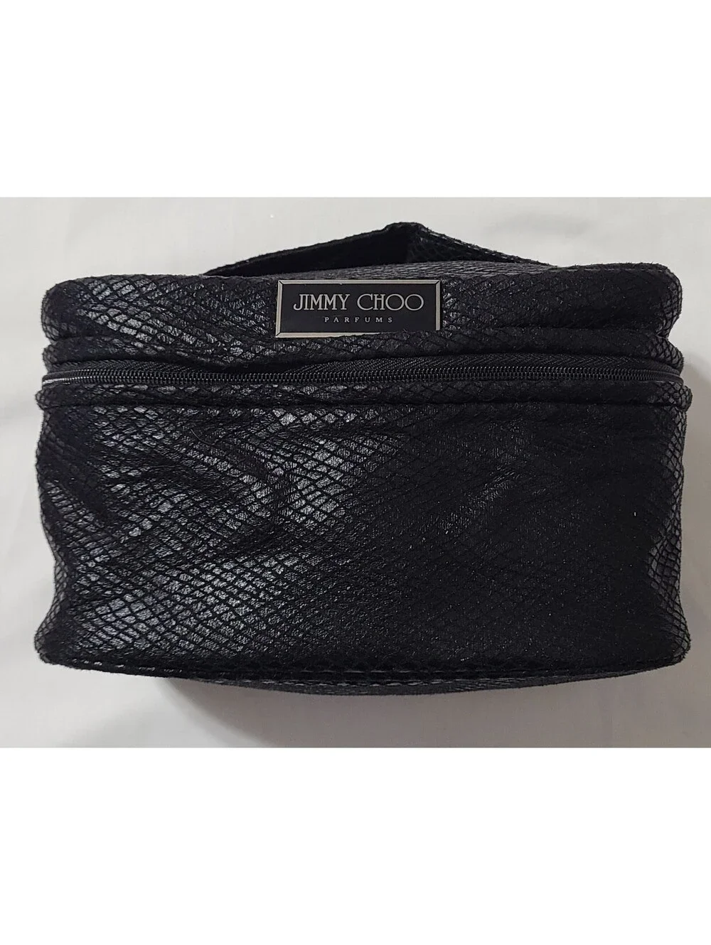 Jimmy Choo Parfums Cosmetic Makeup Case Bag Womens Sz Medium Black Travel Pouch